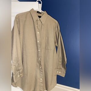 Bill Blass Khaki Casual Button-Down Shirt